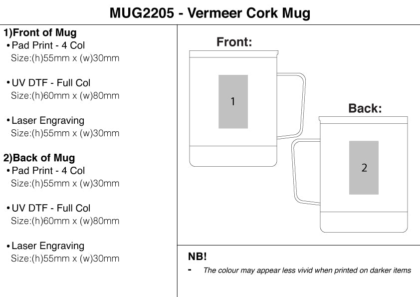 300ml Vermeer Cork Mug