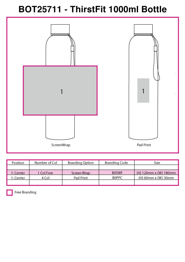 ThirstFit 1000ml Bottle